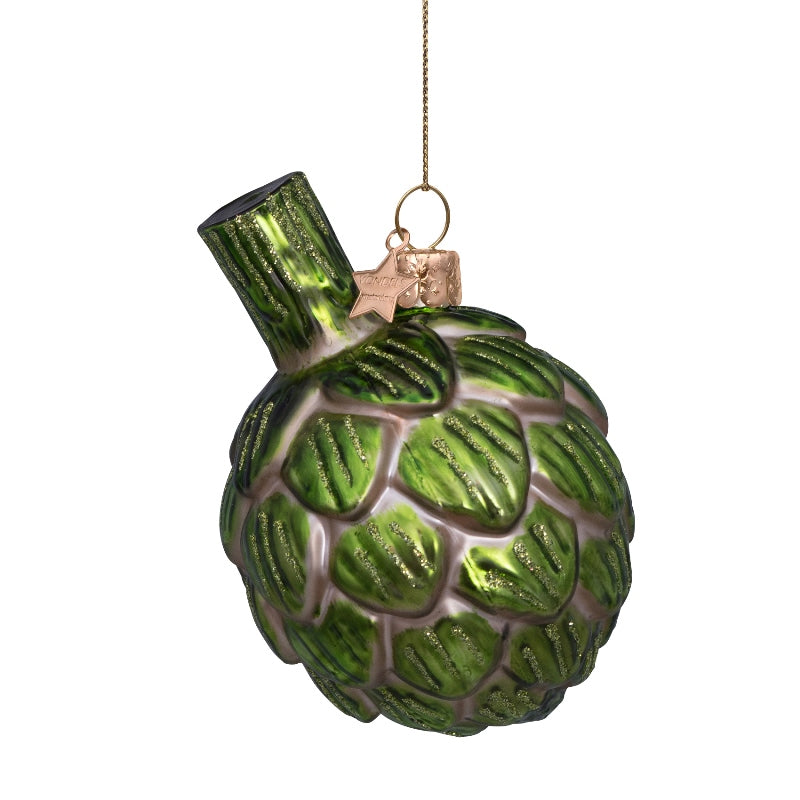 Grøn artiskok juleophæng - H7 cm.